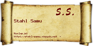 Stahl Samu névjegykártya
